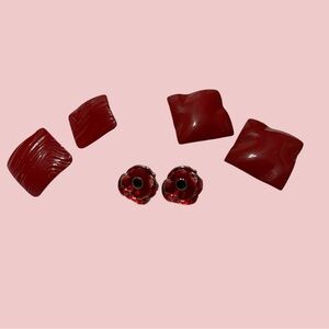 Red Stud Trio Collection – 3 pairs